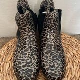 Seven7 New  For All Mankind leopard print pointy toe Pull Tab Chelsea Rain Boots Photo 0