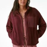 Bass Pro Shops Bass Outdoor NEW Maroon Zip Up Fleece Sherpa Photo 0