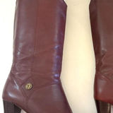 Etienne Aigner  Leather Oxblood Boots Womens Size 7 Heeled Feminine Work Office Photo 0