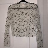 Ro & De sheer mesh floral patterned top Photo 0