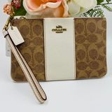 Coach Tan And White / Chalk Wristlet Photo 0