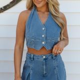 These Three Boutique Denim Skort Set Photo 0