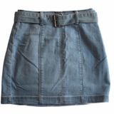 PacSun high waisted denim skirt with belt — light wash Photo 0