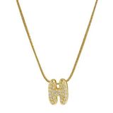 Balloon Zircon Letter H Initial Necklace Gold Photo 0