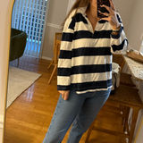 Old Navy  navy & White Stripe Rugby Shirt Photo 0