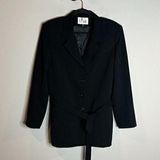Le Suit 🌺  black button down tie blazer jacket Photo 0