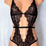 Boutique Black, Hollow & Strap, Teddies, Lingerie Set Photo 0