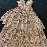 Red Carter Hand Embroidered Silk Dress Photo 0