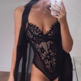 Sexy Lace Bodysuit Black Photo 0