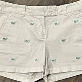 Vineyard Vines White w Green Whales Flat Front Chino Shorts Womens 2 Photo 0