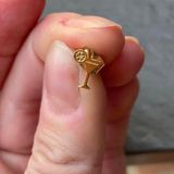 Free People Gold mini martini cocktail stud earrings  Photo 0