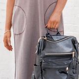 Pink Lily Forgotten Romance Brown Acid Wash Midi Dress Photo 0