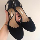 Audrey Brooke Vintage Style Black Leather Heels Photo 0