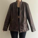 Elementz Chocolate Brown Snakeskin Jacket Photo 0