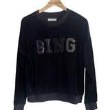 ANINE BING  black velour sweatshirt Photo 0