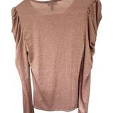 EXPRESS Women's Shimmering Tan Long Sleeve Top Photo 0