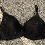 Just Be T Shirt Bra 38C Underwire Balconette Molded Cups Black Lace Photo 0
