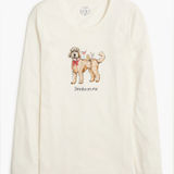J.Crew NWT long-sleeve holiday doodle dog and drinks graphic tee shirt Photo 0