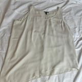 Eileen Fisher  crepe silk hi lo tank 100% silk sz M ivory Photo 0