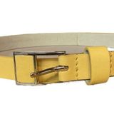 White House | Black Market Leather Classic Adjustable Waist Chic Belt OS Yellow Photo 0