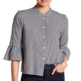 Madewell  Gingham Bell Sleeve Button Down - S Photo 0