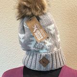 Eddie Bauer  light grey and Ivory Beanie with Pom Photo 0