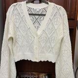Derek Heart  Eyelet Bell-Sleeve Cropped Cardigan  Photo 0