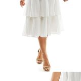 JC Penny White Layered Midi Dress  Photo 0