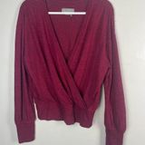 Anthropologie  Rocio Hacci Textured Knit Faux Wrap Surplice Top Size Medium Photo 0