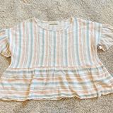 Paper Crane Flowy Cropped Shirt Photo 0