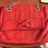 Carolina Herrera Red  Leather Handbag Photo 0