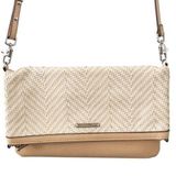 Stella & Dot  Cream and Tan Chevron Crossbody Bag Purse Photo 0