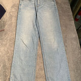 American Eagle  Outfitters Light Blue super high rise Straight Leg Jeans Photo 0