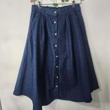 DenimMoves A Line Denim Button Down Skirt Blue Size L Photo 0