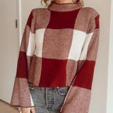 Plaid Checkered Sweater Multiple Photo 0