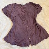 Aritzia  Babaton Sheer Button-up Blouse XS - Purple Photo 0