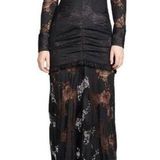 Alexis  Lucasta Black Lace Ruffled Ruched Steampunk Goth Cocktail Maxi Dress XS Photo 0