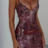 Generation Outcast Clothing KEILANI MINI DRESS MAROON MIRAGE Photo 0