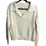 Joie Cream Knit V Neck Sweater  Size Medium Photo 0