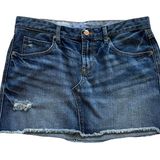 Gap Denim Cutoff Raw Hem Jean Mini Skirt Photo 0