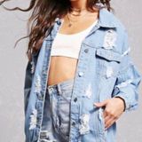 Denim Distressed Jacket Photo 0
