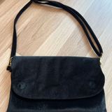 Anthropologie Black Corduroy Velvet Shoulder Purse Bag, Magnetic, Holidays Photo 0