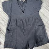 Final Touch Blue/Grey Romper Maternity  Photo 0