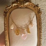 18k Gold Plated Pink Western Charm Necklace Photo 0