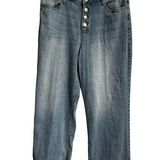 a.n.a Wide Leg Button Fly Jeans Womens Sz 14 high Rise. High waist. Photo 0