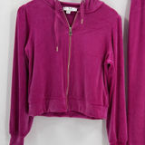 Magaschoni M  Pink Velour Velvet Hoodie & Pants Track Suit Matching Set Size XS Photo 0