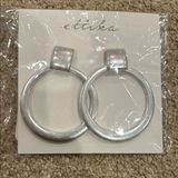 Ettika  Silver Geometric Hoop Earrings Photo 0