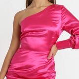 Showpo Pink One Shoulder Dress  Photo 0