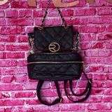 Rampage clear and black quilted mini book bag Photo 0