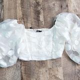 ZARA Puff Sleeve Polka Dot Crop Top Photo 0